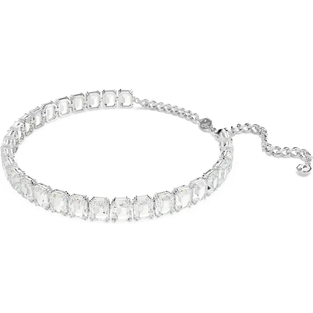 SWAROVSKI COLLAR CHOKER OCTÁGONO MILLENIA ACABADO RODIO PARA MUJER | TRANSPARENTE