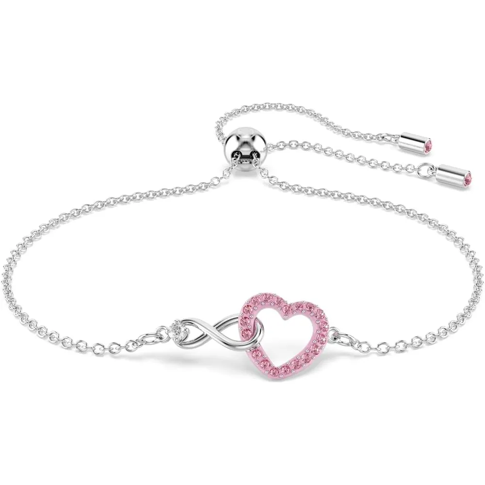 SWAROVSKI PULSERA CORAZÓN INFINITO ACABADO RODIO PARA MUJER | ROSA/PLATEADO