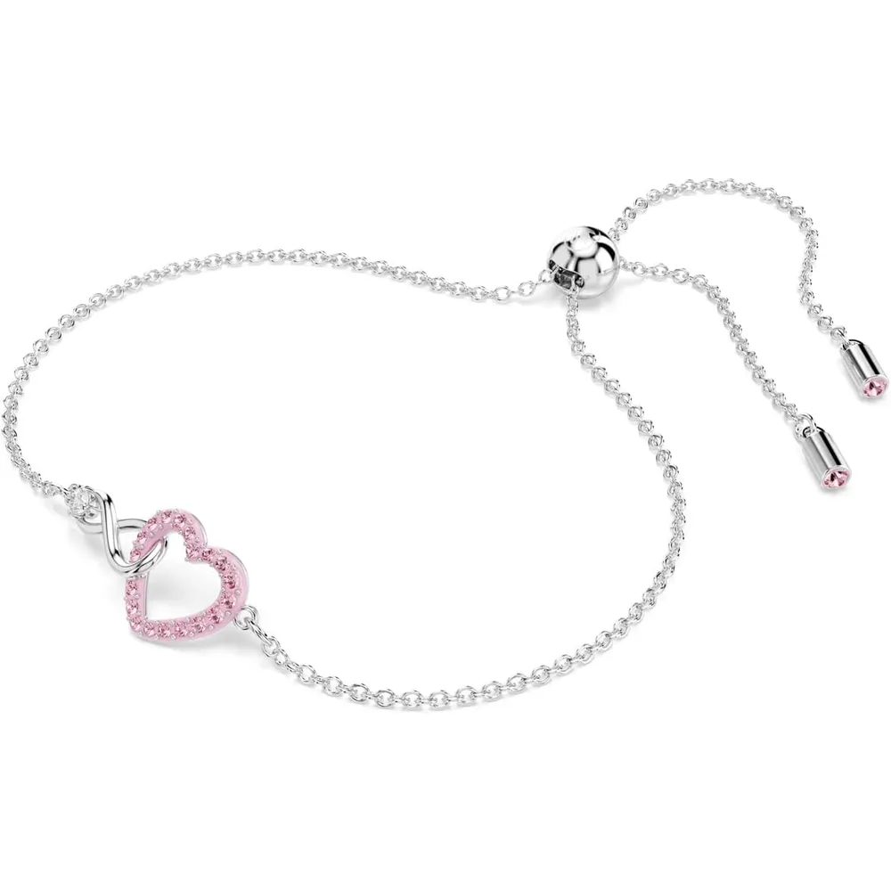SWAROVSKI PULSERA CORAZÓN INFINITO ACABADO RODIO PARA MUJER | ROSA/PLATEADO