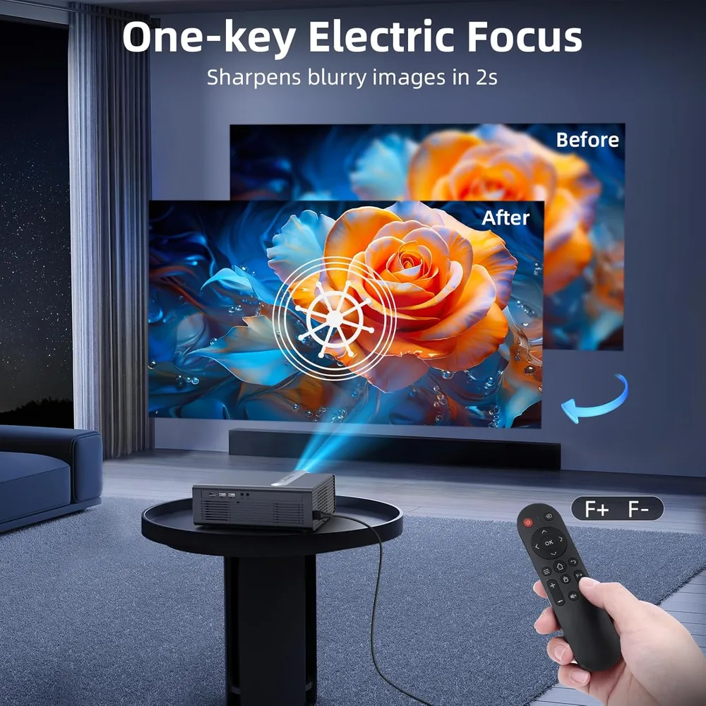 PROYECTOR FUDONI 1080P WIFI Y BLUETOOTH 4K | 20000 LUMEN 300"