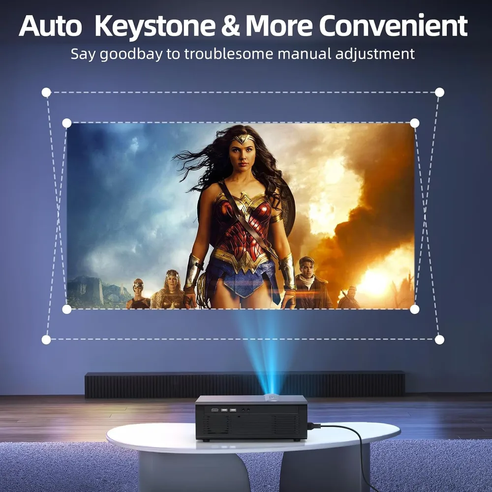 PROYECTOR FUDONI 1080P WIFI Y BLUETOOTH 4K | 20000 LUMEN 300"
