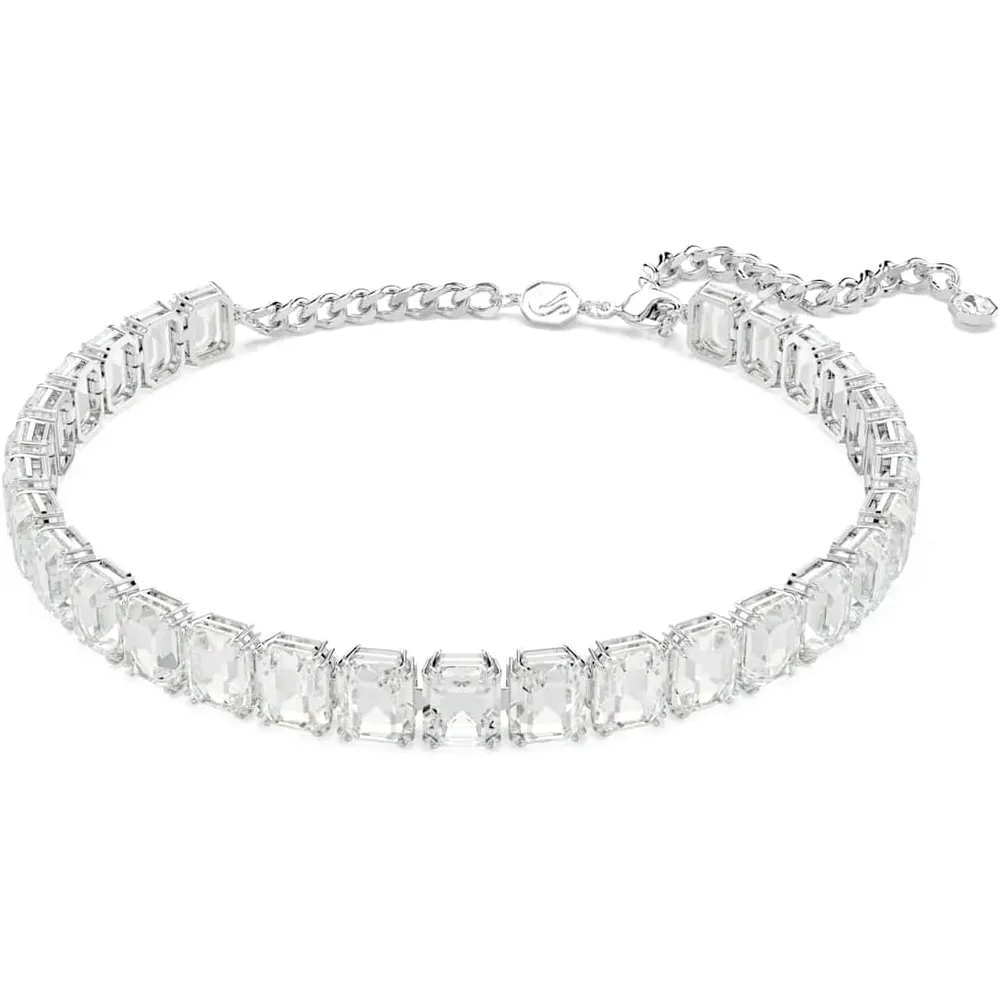 SWAROVSKI COLLAR CHOKER OCTÁGONO MILLENIA ACABADO RODIO PARA MUJER | PLATEADO