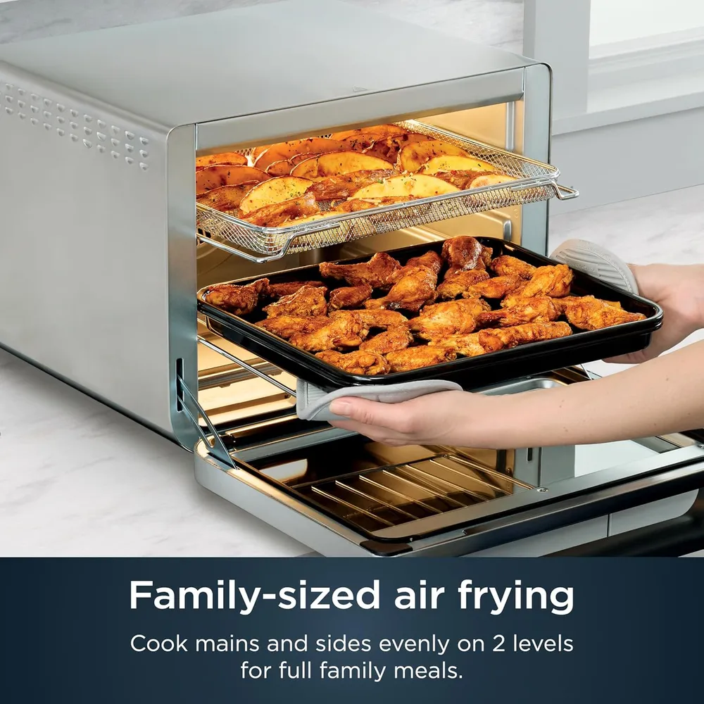 NINJA PRESTIGE XL DT501, HORNO Y FREIDORA DE AIRE 10 EN 1, PAVO 5.5 KG | ACERO