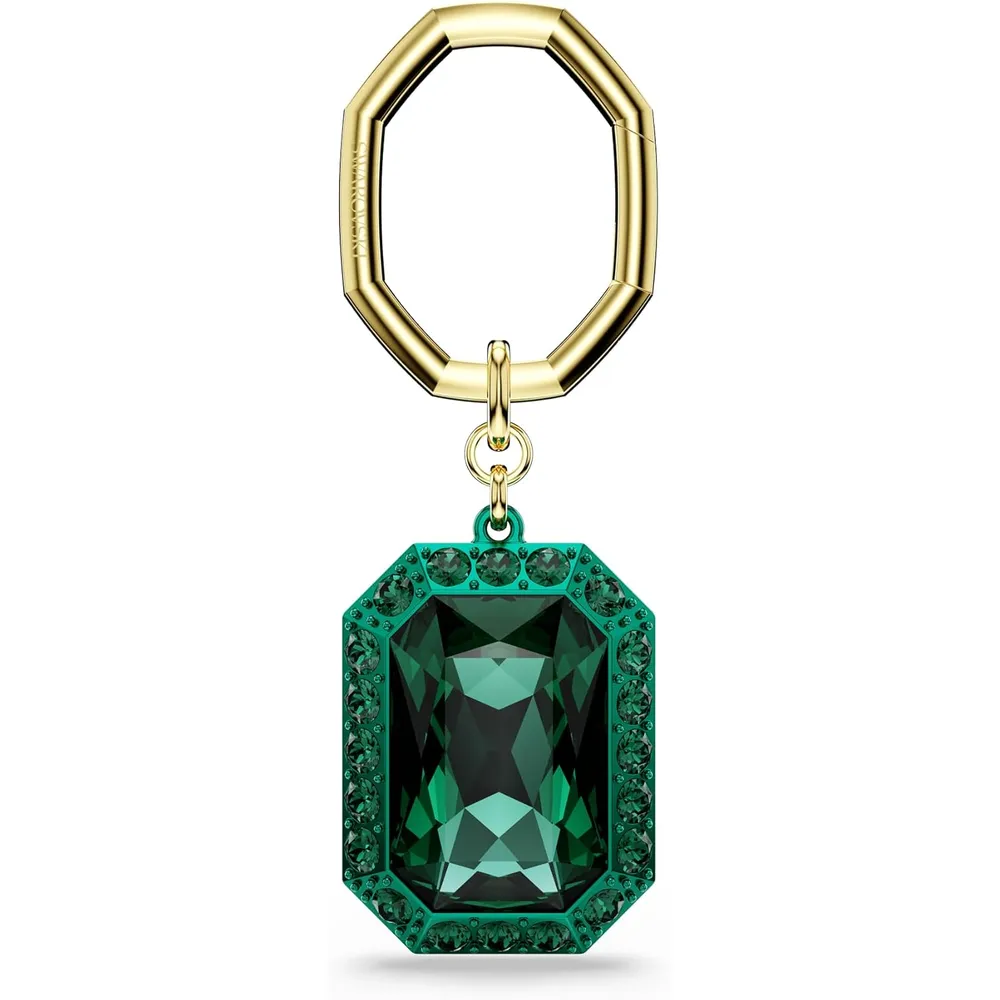 SWAROVSKI LLAVERO CRISTAL OCTÁGONO LUCENT ACABADO ORO PARA MUJER | VERDE