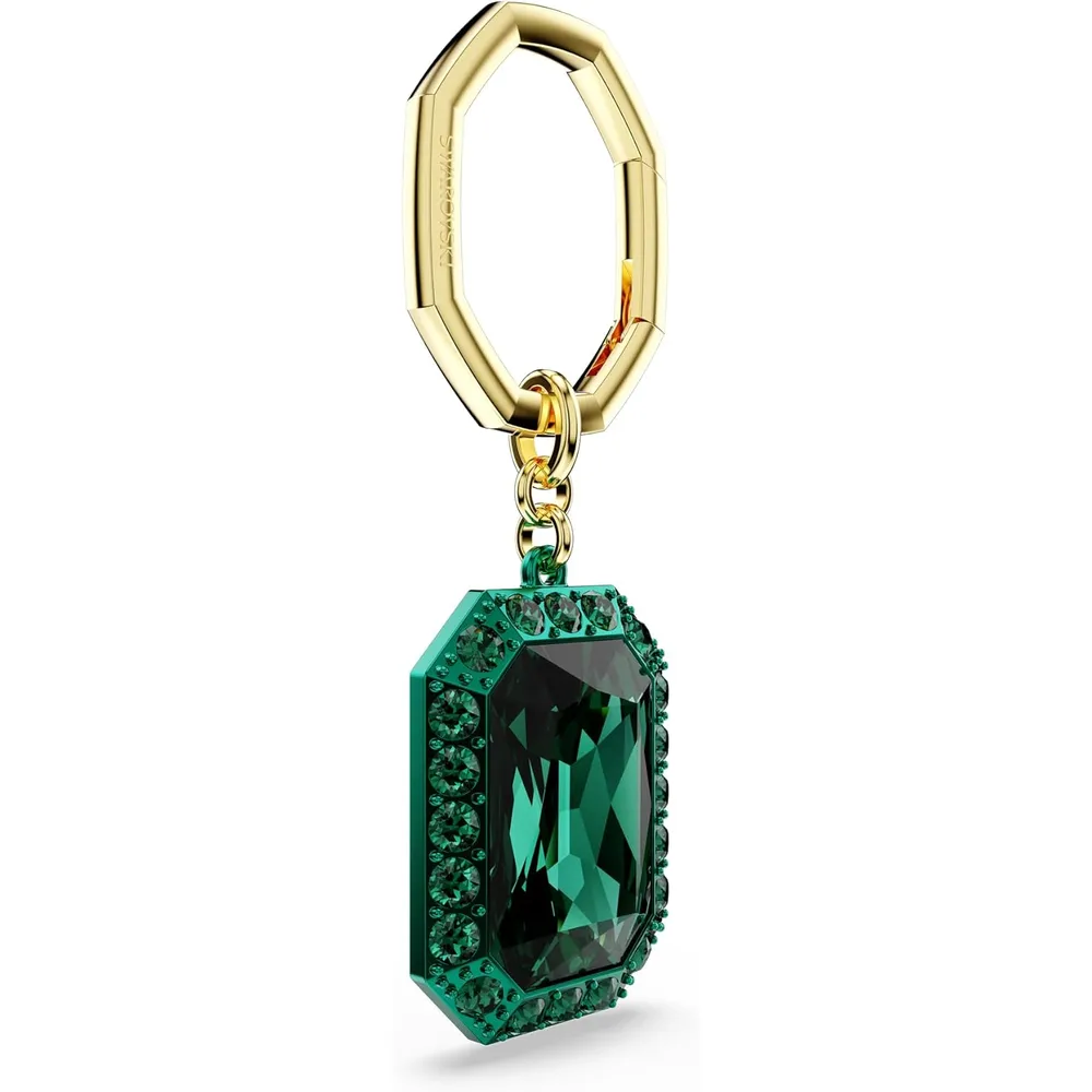 SWAROVSKI LLAVERO CRISTAL OCTÁGONO LUCENT ACABADO ORO PARA MUJER | VERDE