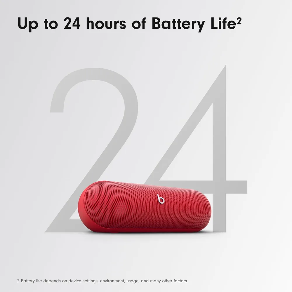 PARLANTE BLUETOOTH 24HRS BATERÍA BEATS PILL | ROJO