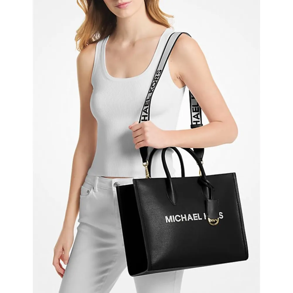 MICHAEL KORS MK Mirella Bolso de hombro tamaño mediano | Negro