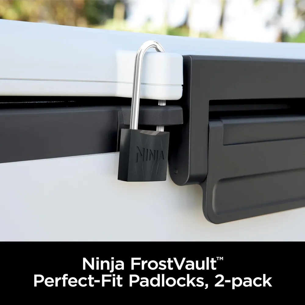 Ninja candados Frostvault, 2 piezas de acero endurecido, alta resistencia | Plateado