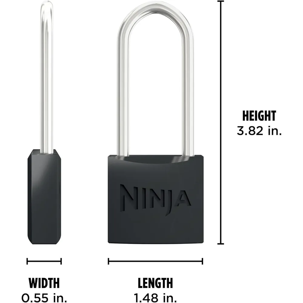 Ninja candados Frostvault, 2 piezas de acero endurecido, alta resistencia | Plateado