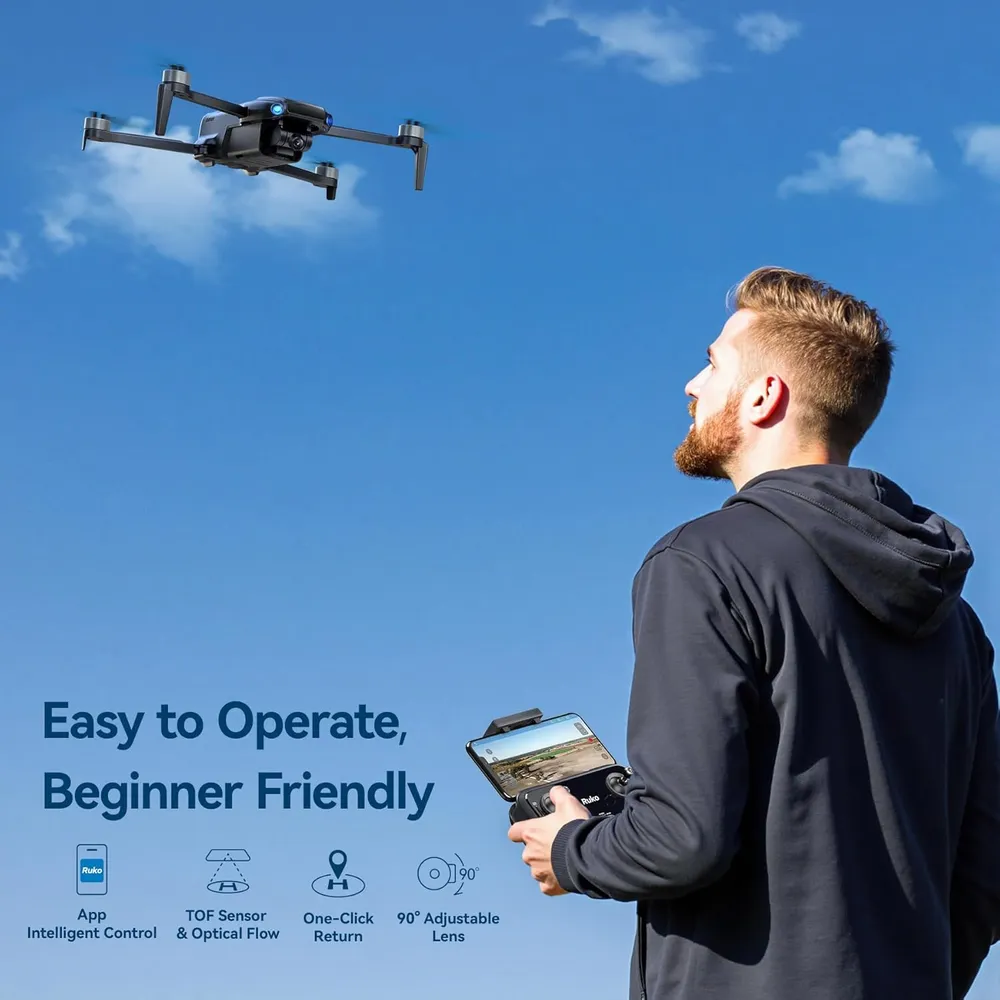 Ruko U11 Mini dron 4K GPS ultraligero con 70 min de vuelo y retorno automático
