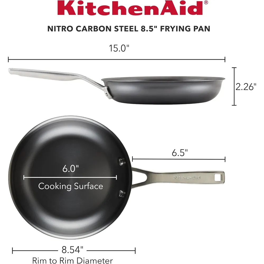 b0d5ndhkxh_1_webp.webp KitchenAid sartén 22 cm, acero al carbono Nitro | Negra | Mango inoxidable