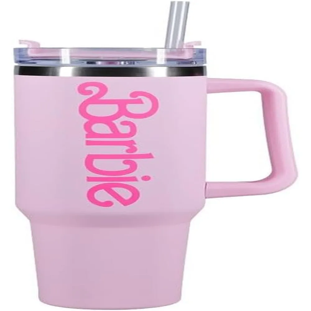 Paladone Barbie, botella acero inoxidable H2O con tapa y pote 1.2L