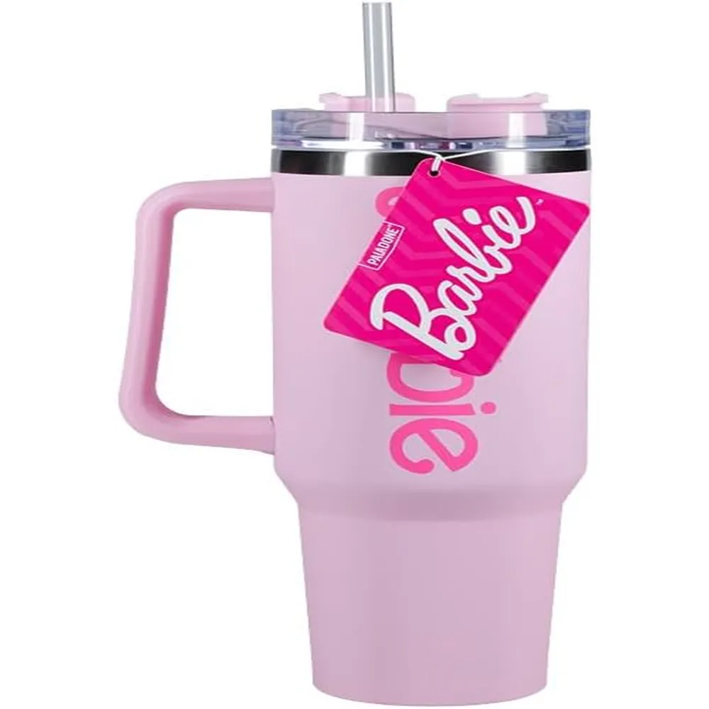 Paladone Barbie, botella acero inoxidable H2O con tapa y pote 1.2L
