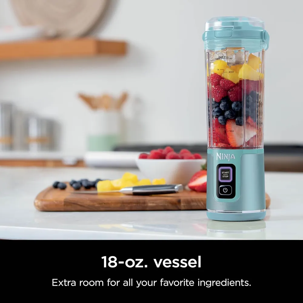 NINJA LICUADORA PORTÁTIL BLAST 500 ML, INALÁMBRICA, RECARGABLE | AGUAMARINA