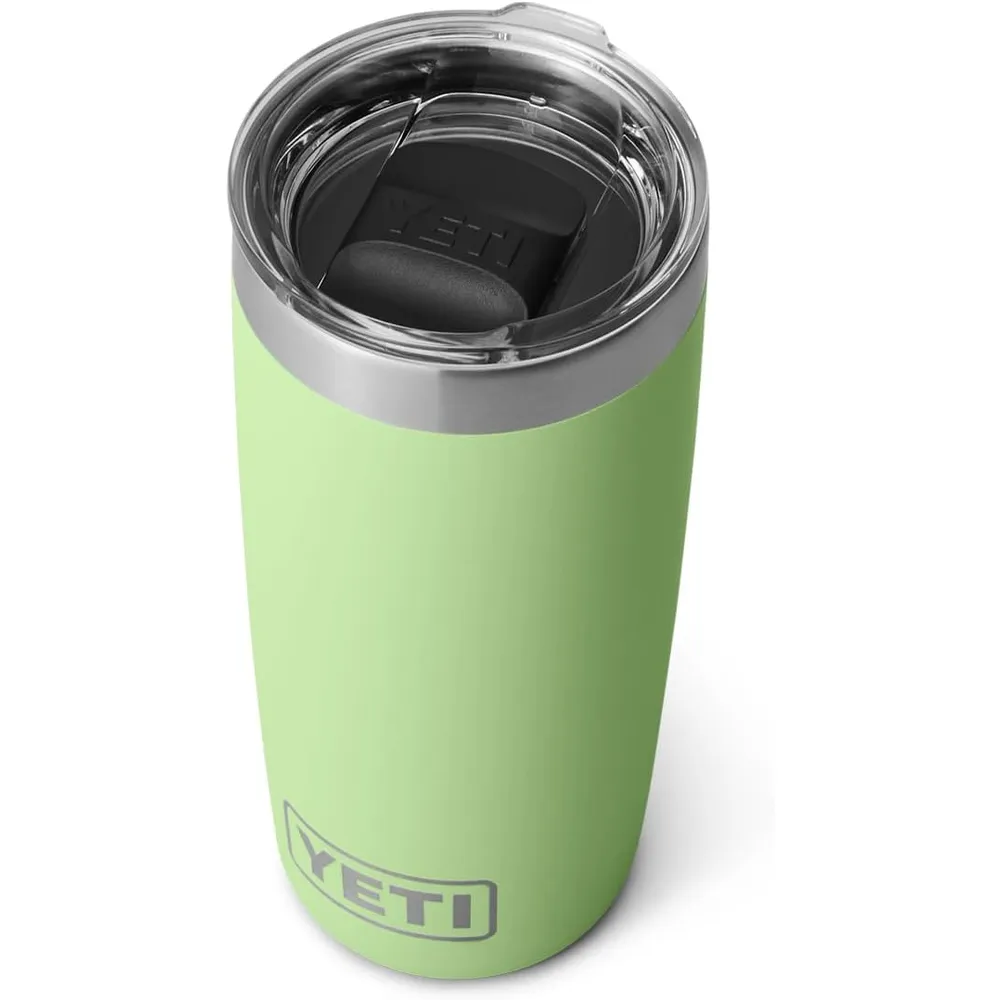 YETI Rambler Vaso de 10 oz de acero inoxidable y tapa MagSlider color verde limón