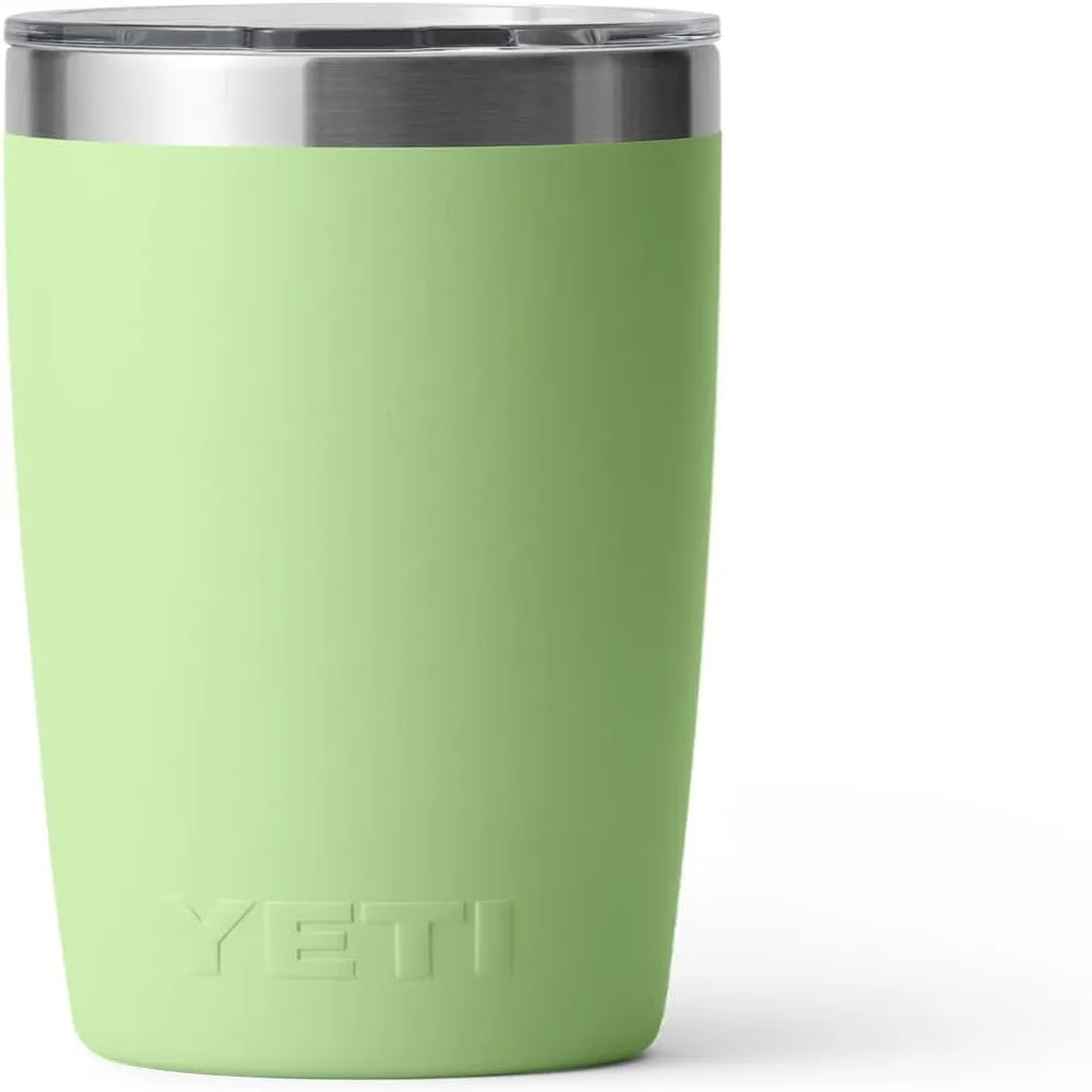 YETI Rambler Vaso de 10 oz de acero inoxidable y tapa MagSlider color verde limón