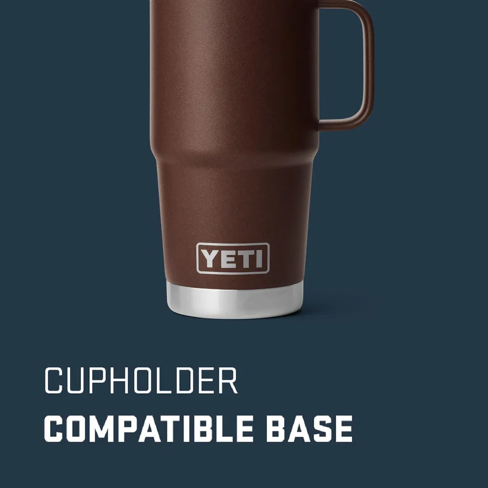 YETI Rambler Vaso de 20 oz de acero inoxidable y tapa Stronghold color marrón