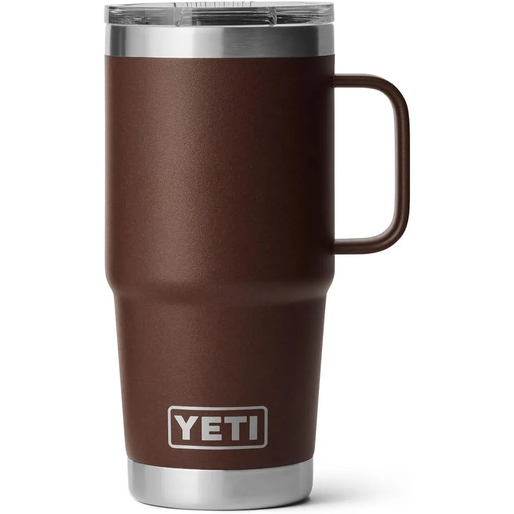 YETI Rambler Vaso de 20 oz de acero inoxidable y tapa Stronghold color marrón