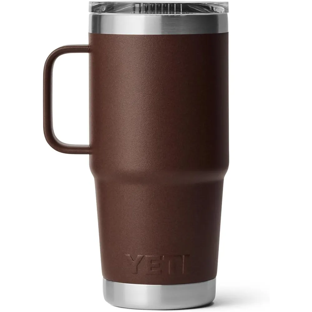 YETI Rambler Vaso de 20 oz de acero inoxidable y tapa Stronghold color marrón