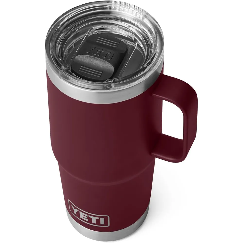 YETI Rambler Vaso de 20 oz de acero inoxidable y tapa Stronghold color guinda