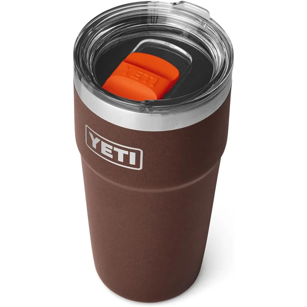 YETI Rambler Vaso de 20 oz de acero inoxidable y tapa MagSlider color marrón