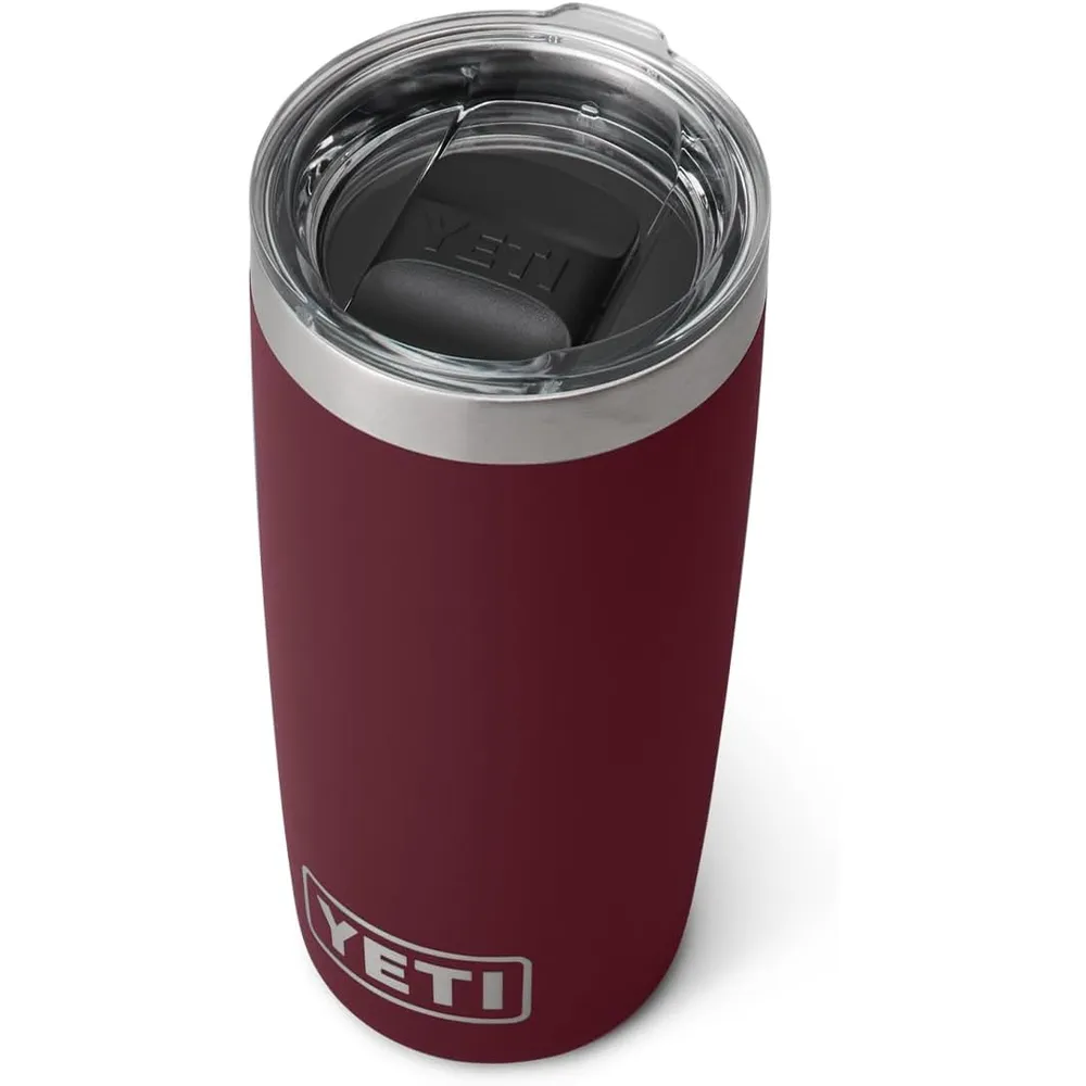 YETI Rambler Vaso de 10 oz de acero inoxidable y tapa MagSlider color guinda