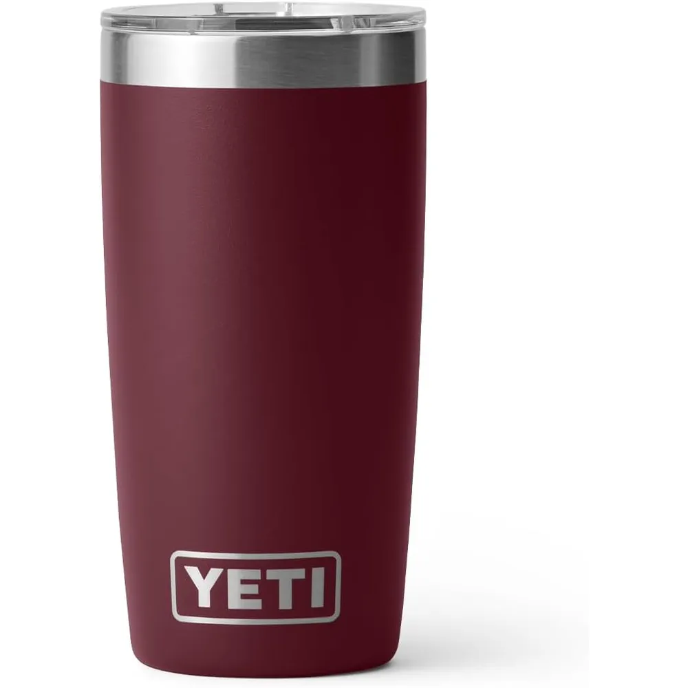 YETI Rambler Vaso de 10 oz de acero inoxidable y tapa MagSlider color guinda