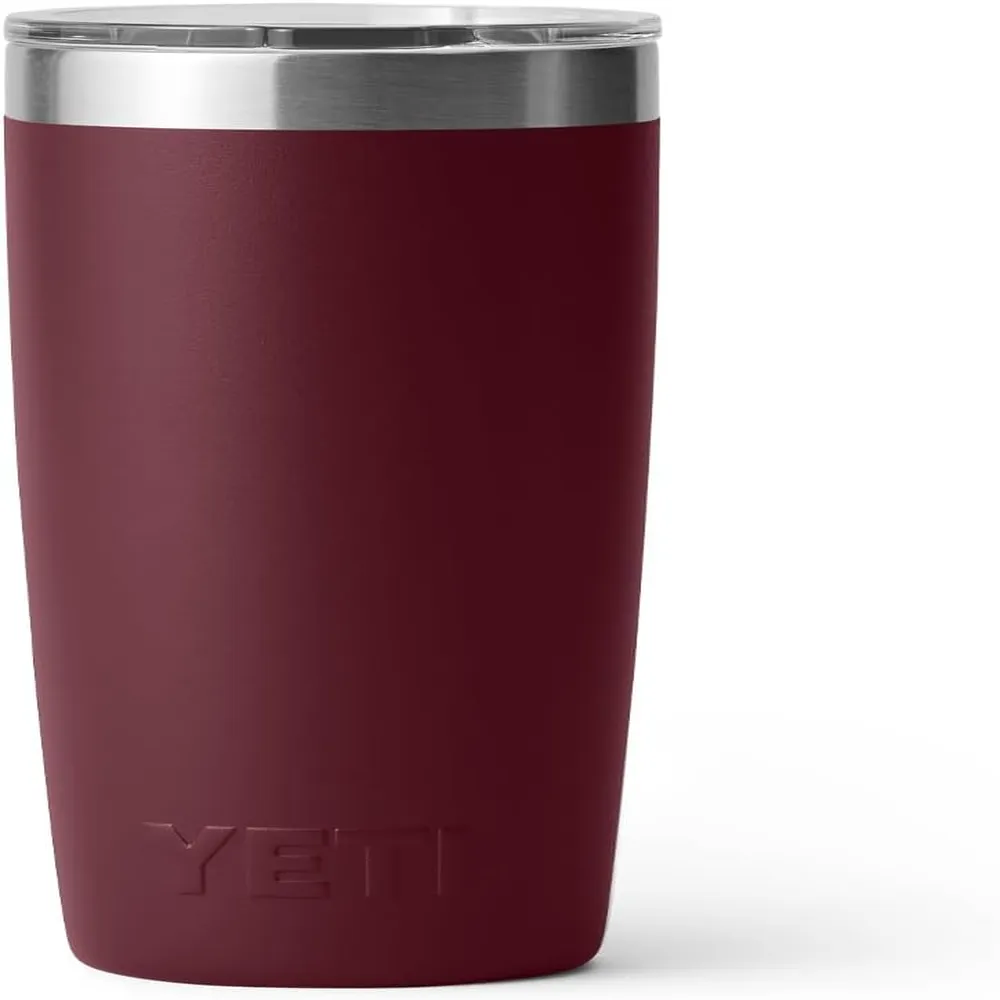 YETI Rambler Vaso de 10 oz de acero inoxidable y tapa MagSlider color guinda