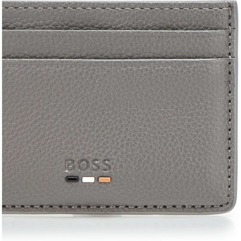 TARJETERO HUGO BOSS RAY LOGO GRIS HOMBRE