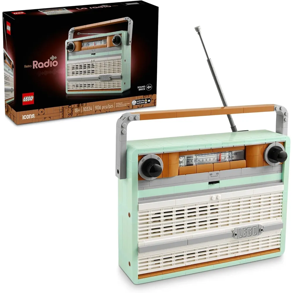 Lego Icons radio retro, set de construcción para adultos con efectos de sonido