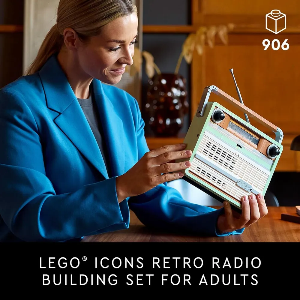Lego Icons radio retro, set de construcción para adultos con efectos de sonido