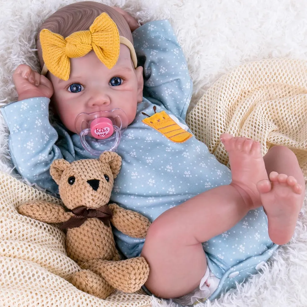 MUÑECA AORI BEBÉ REBORN 20" OJOS AZULES