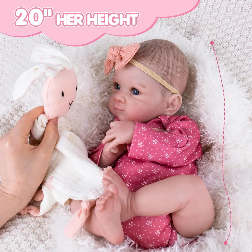 MUÑECA AORI BEBÉ REBORN 20" PINTADA A MANO