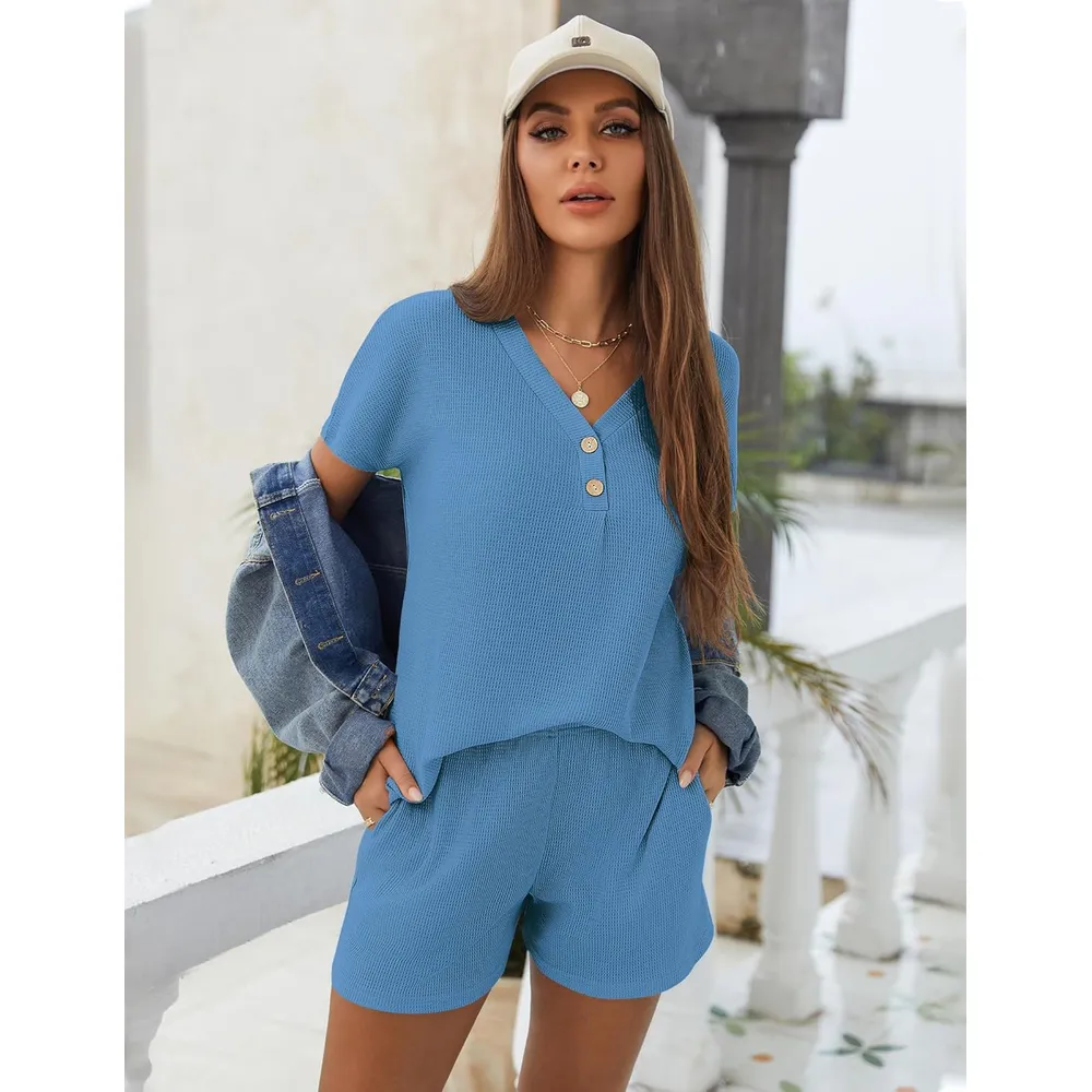 PIJAMA DOS PIEZAS MUJER EKOUAER | NAVY