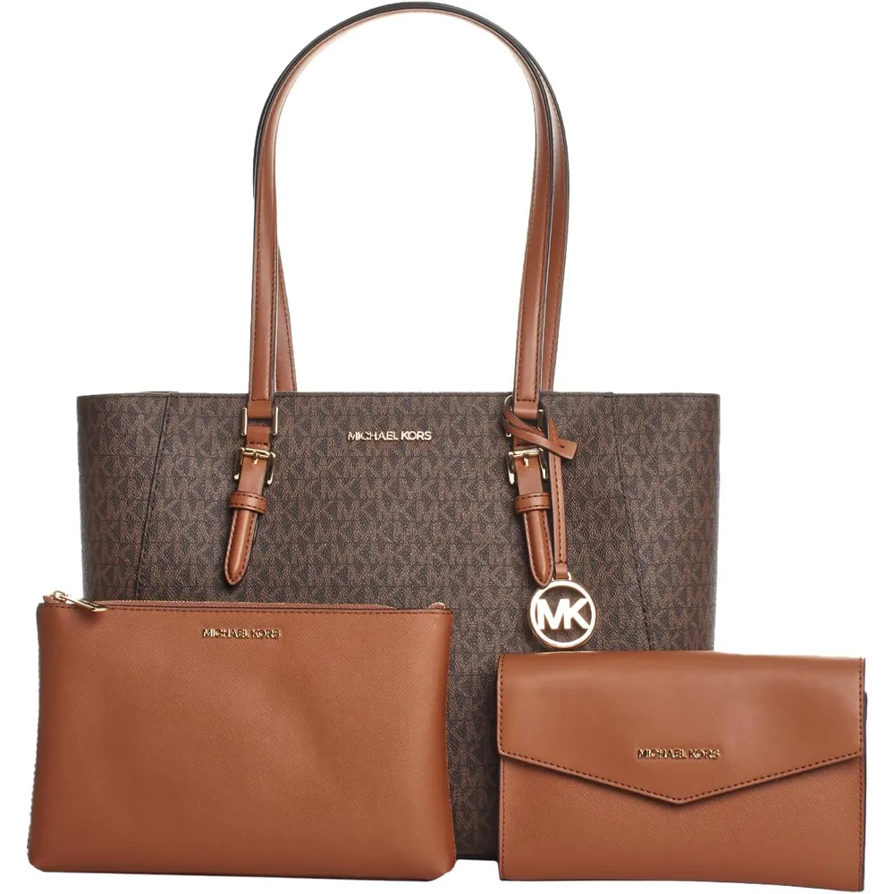 MICHAEL KORS Charlotte Bolso bandolera grande 3 en 1 de cuero | Marron