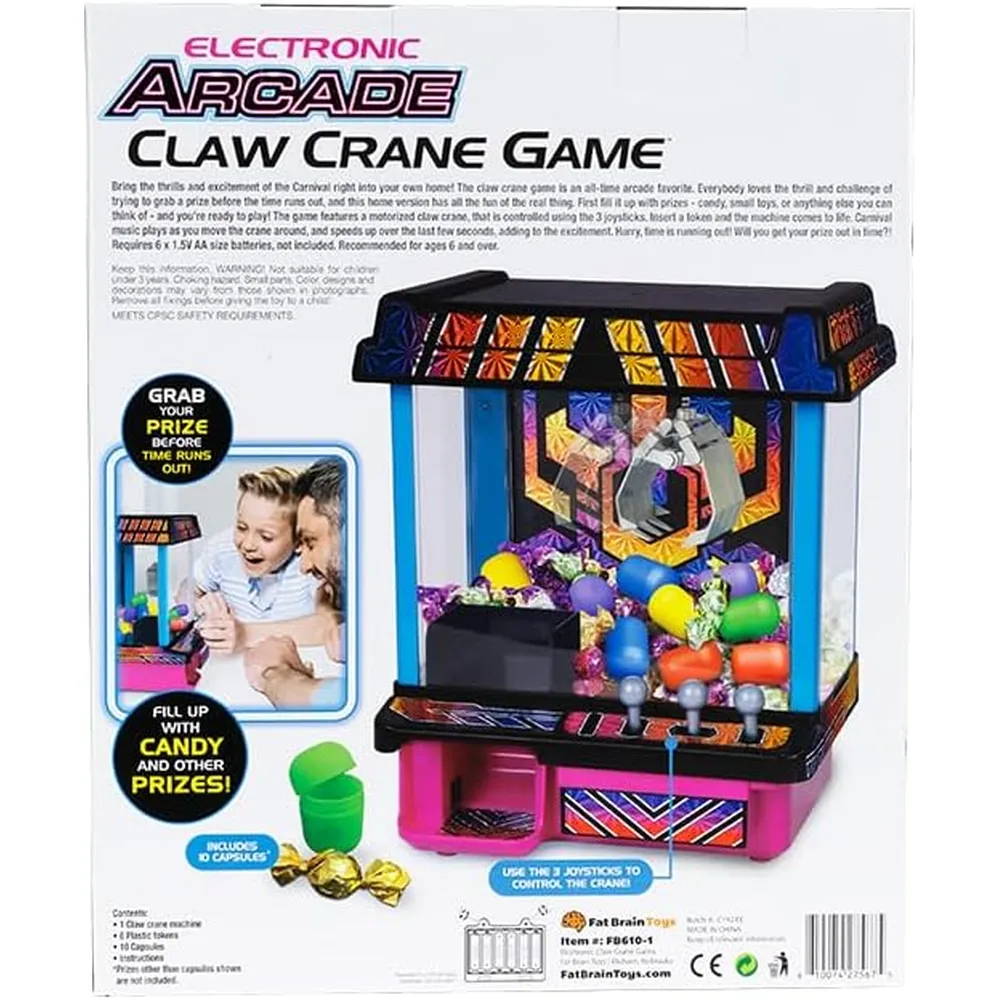 JUEGO ARCADE GRÚA DE GARRA HYPER NEON FAT BRAIN TOYS