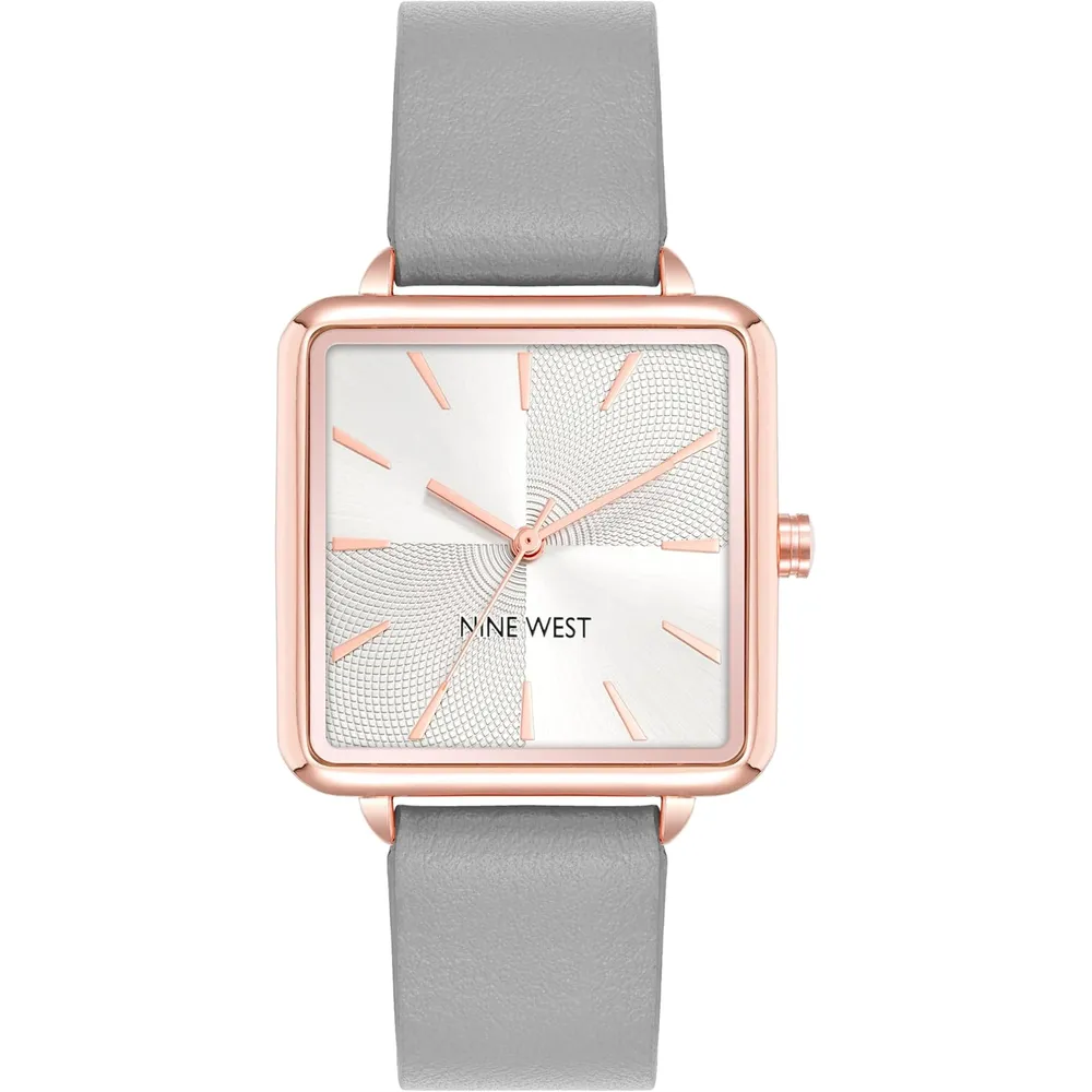 Nine West NW/2670GPWT reloj para dama con correa elegante | 31 mm - Gris/Oro rosa