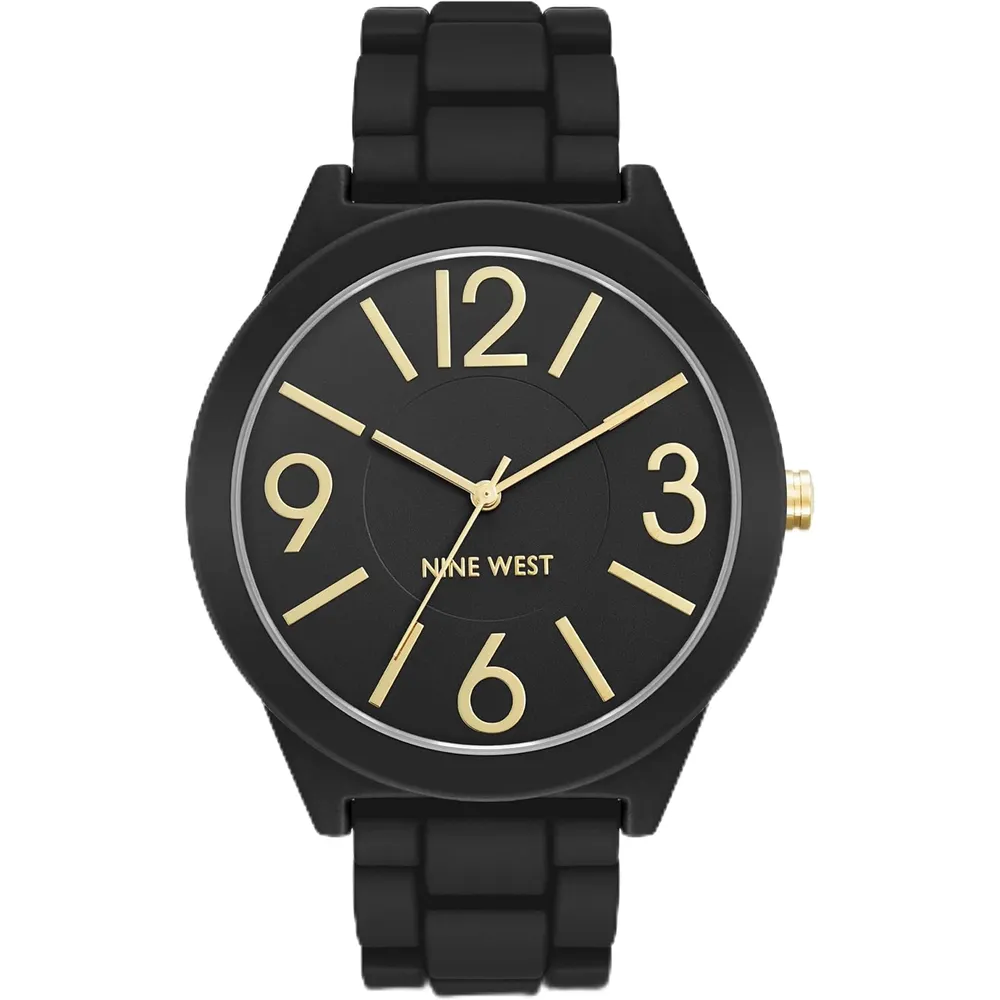 Nine West NW/1678 reloj femenino con pulsera rubberized | 42 mm - Negro