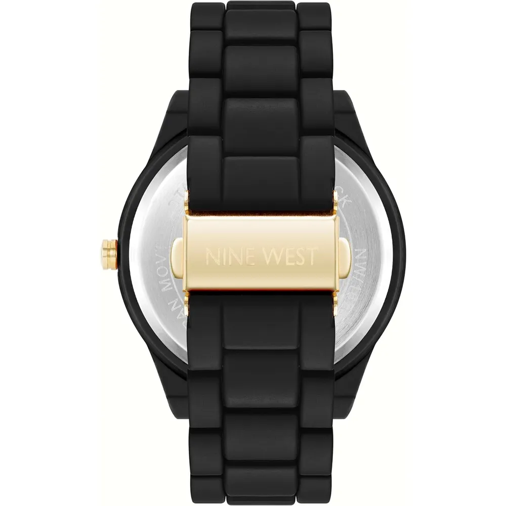 Nine West NW/1678 reloj femenino con pulsera rubberized | 42 mm - Negro