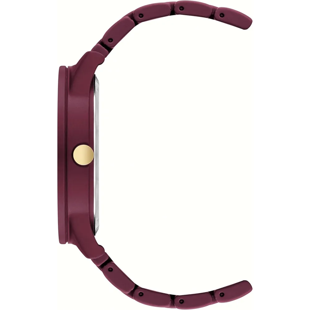 Nine West NW/1678 reloj femenino con pulsera rubberized | 42 mm - Borgoña