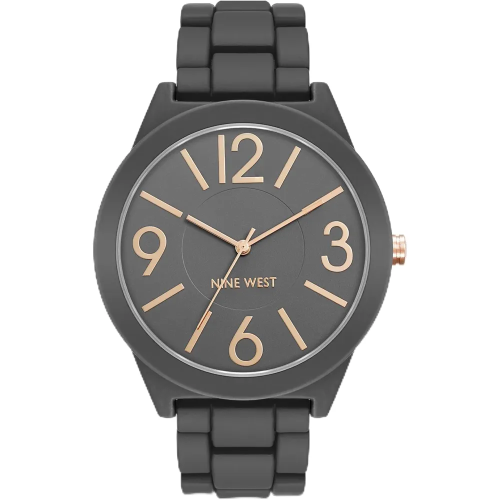 Nine West NW/1678 reloj femenino con pulsera rubberized | 42 mm - Gris