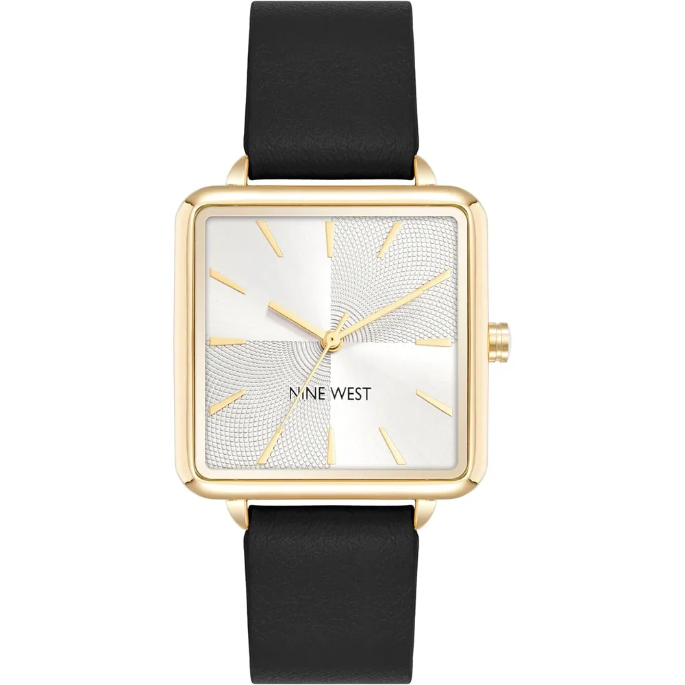 Nine West NW/2670GPWT reloj para dama con correa elegante | 31 mm - Negro/Oro
