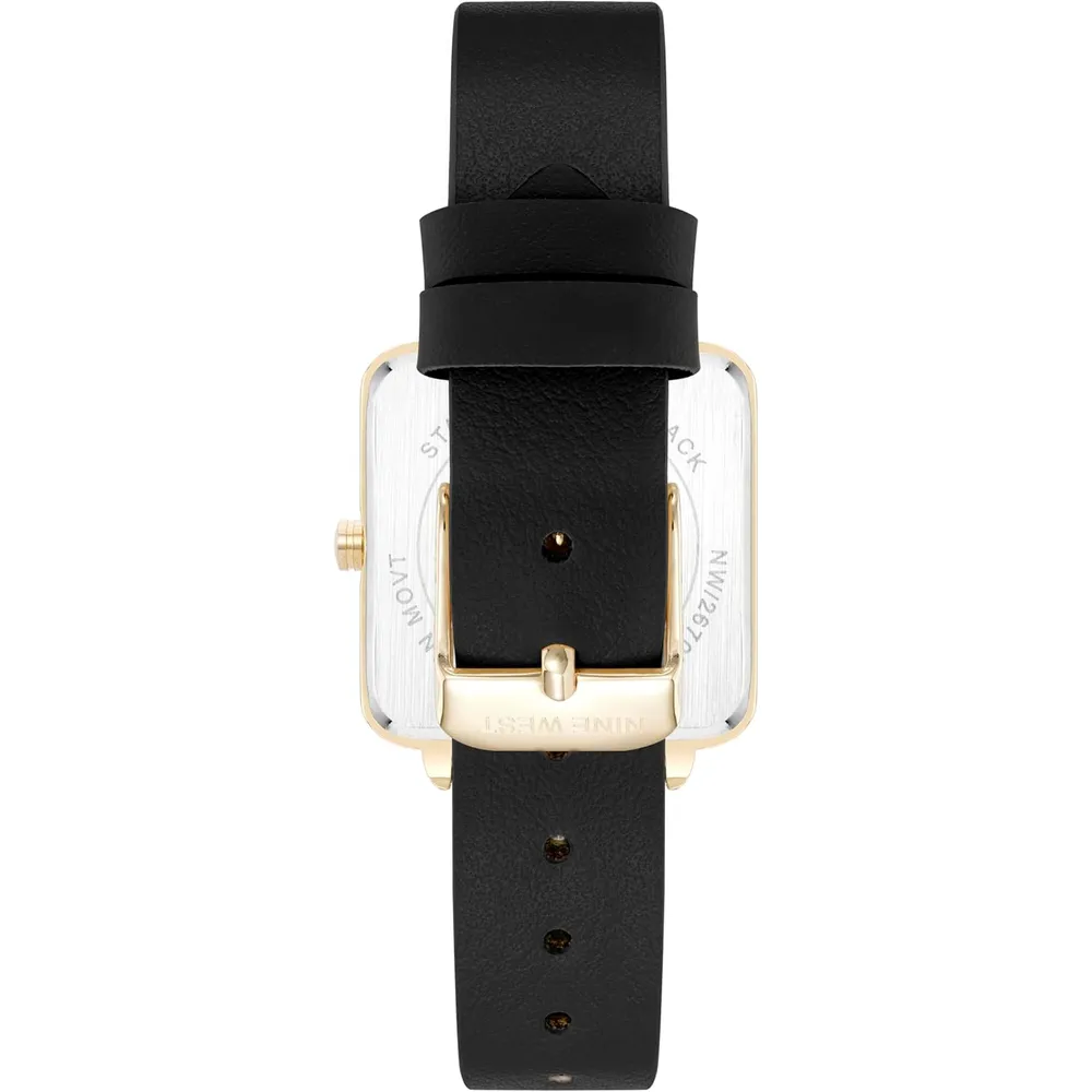 Nine West NW/2670GPWT reloj para dama con correa elegante | 31 mm - Negro/Oro