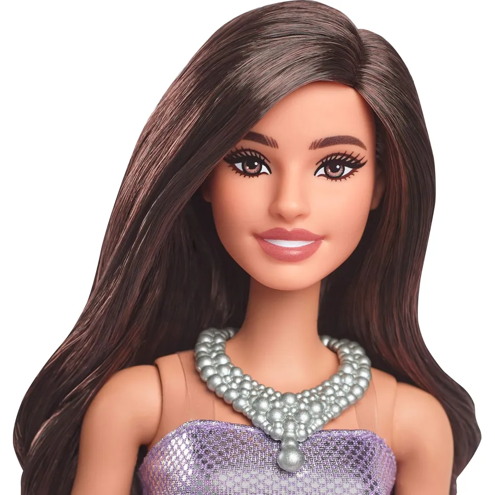 b0d7ptdqgk_2_webp.webp BARBIE FASHIONISTAS 234 MUÑECA VESTIDO MORADO LENTEJUELAS