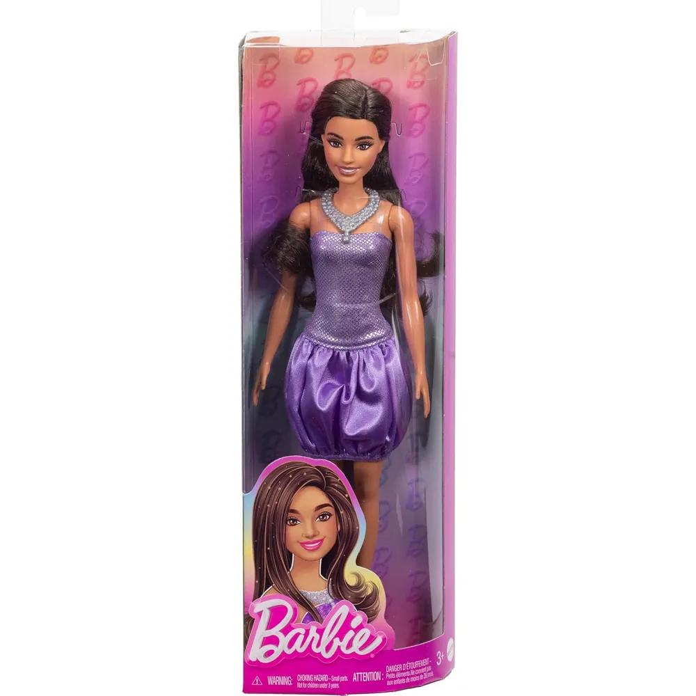 b0d7ptdqgk_5_webp.webp BARBIE FASHIONISTAS 234 MUÑECA VESTIDO MORADO LENTEJUELAS