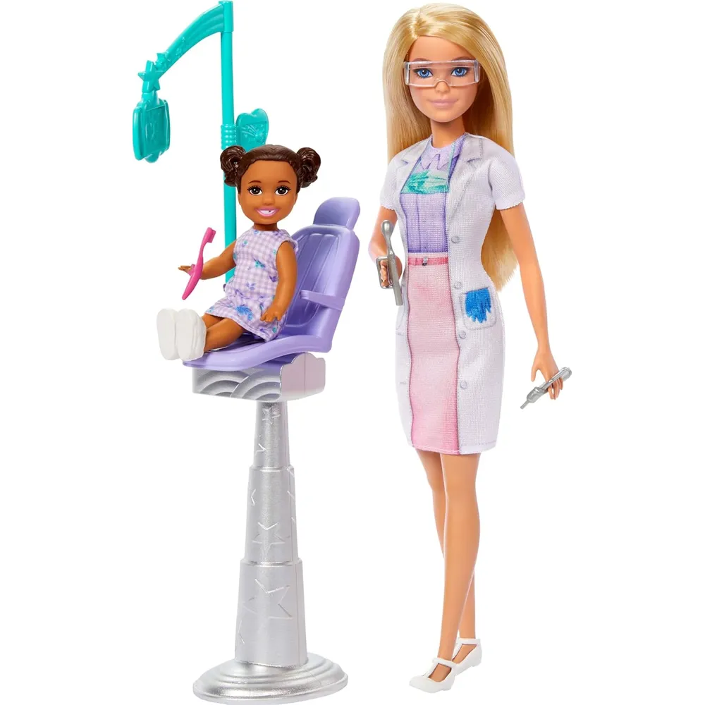 BARBIE MUÑECA DENTISTA RUBIA CON ACCESORIOS MÉDICOS