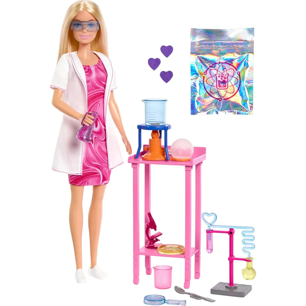 BARBIE MUÑECA CIENTÍFICA RUBIA CON LABORATORIO