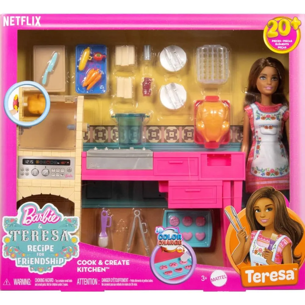 BARBIE Y TERESA RECETA DE LA AMISTAD SET COCINA