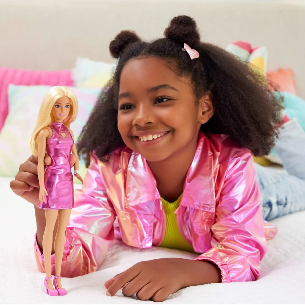BARBIE Fashionistas 11"/28 cm rubia vestido rosa