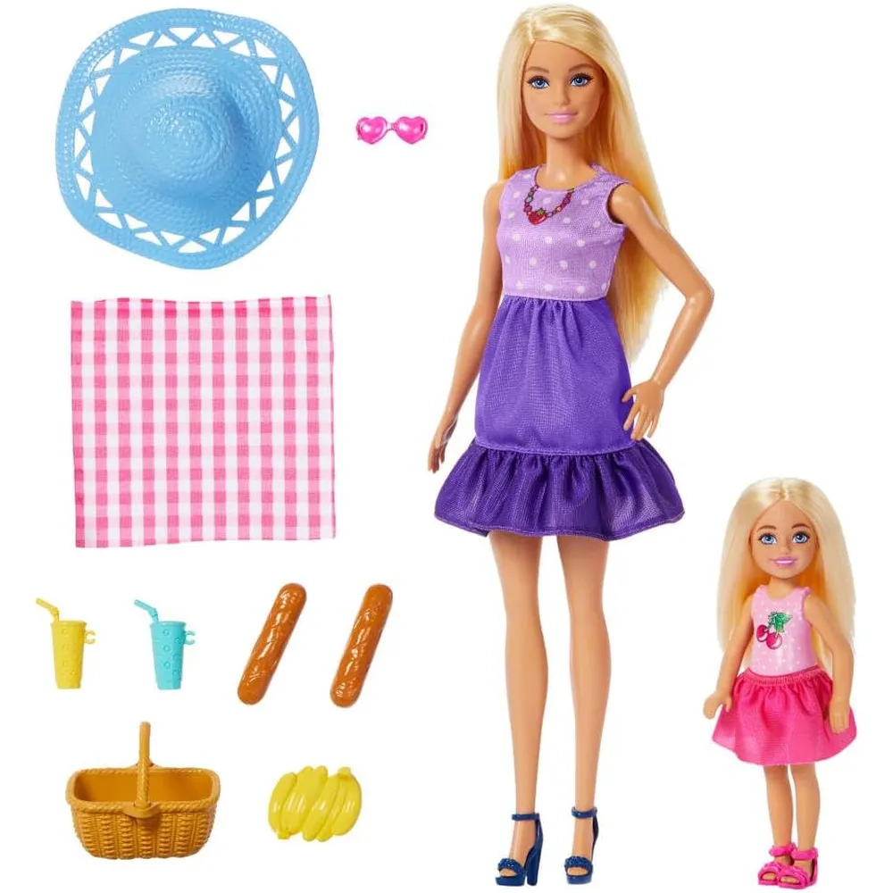 BARBIE FAMILY FRIENDS SET PICNIC CON MUÑECAS Y ACCESORIOS